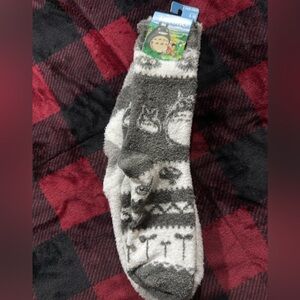 Charming Gray and White Character Socks